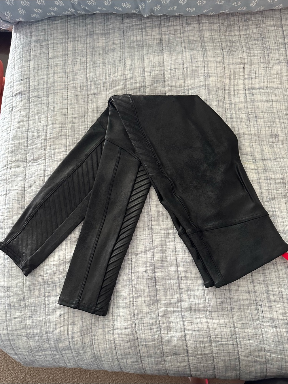SPANX Black Faux Leather Skinny Jeans